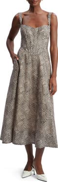 Bardot Lilah Leopard Print Midi Dress