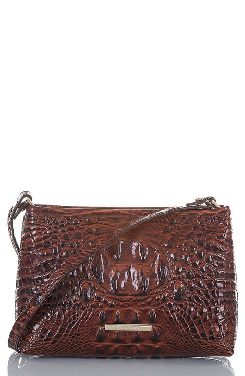 Lorelei Croc Embossed Leather Shoulder Bag