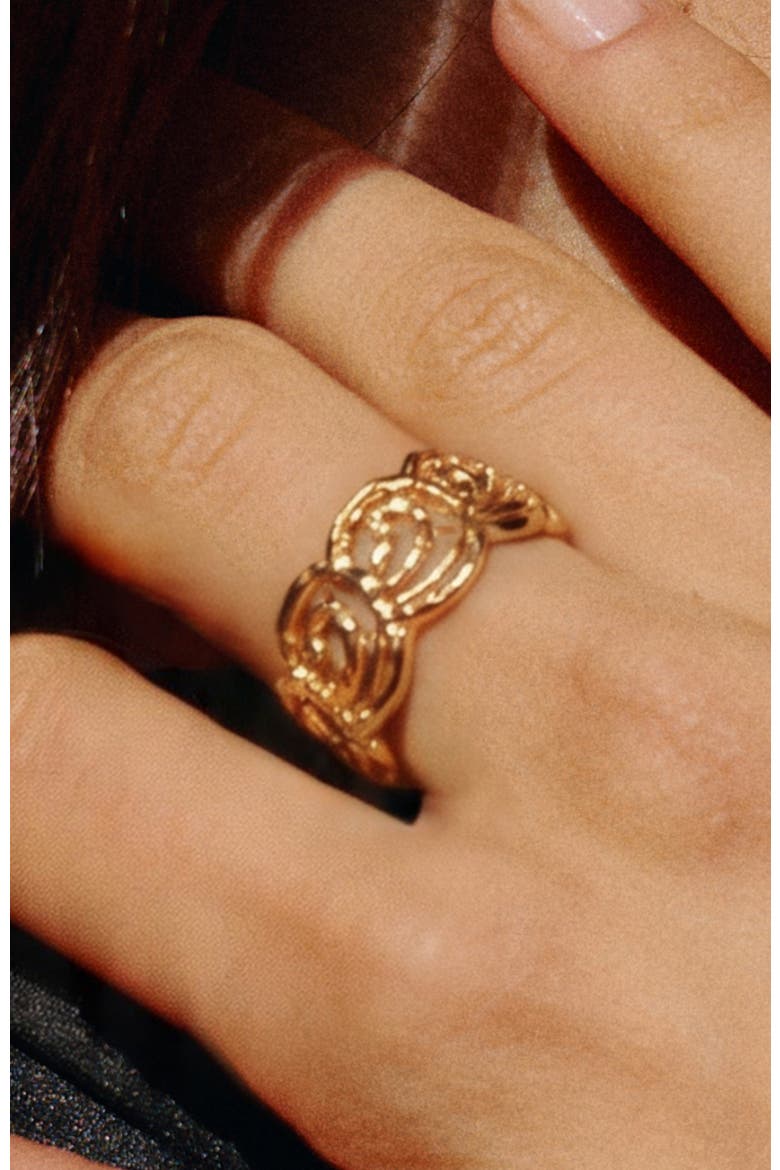 Mono Spiral Small Ring, Alternate, color, Gold