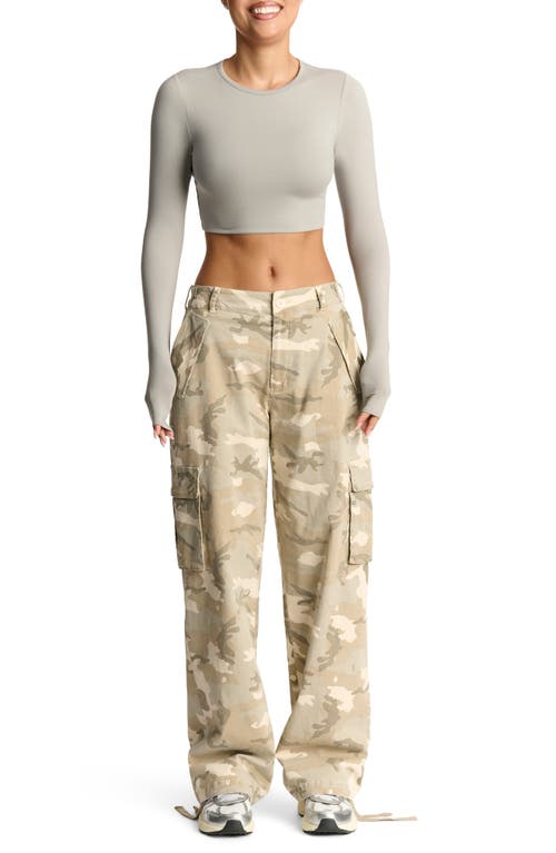 N By Naked Wardrobe Bare Long Sleeve Crop Top In Grey