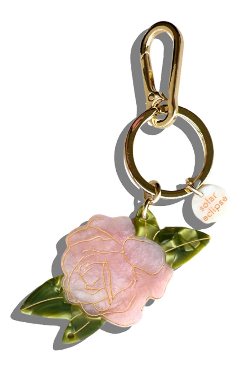 Solar Eclipse Rose Charm Key Chain, Main, color, 
