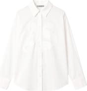 AllSaints Sparrow Embrodiered Logo Appliqué Linen & Cotton Button-Up Shirt