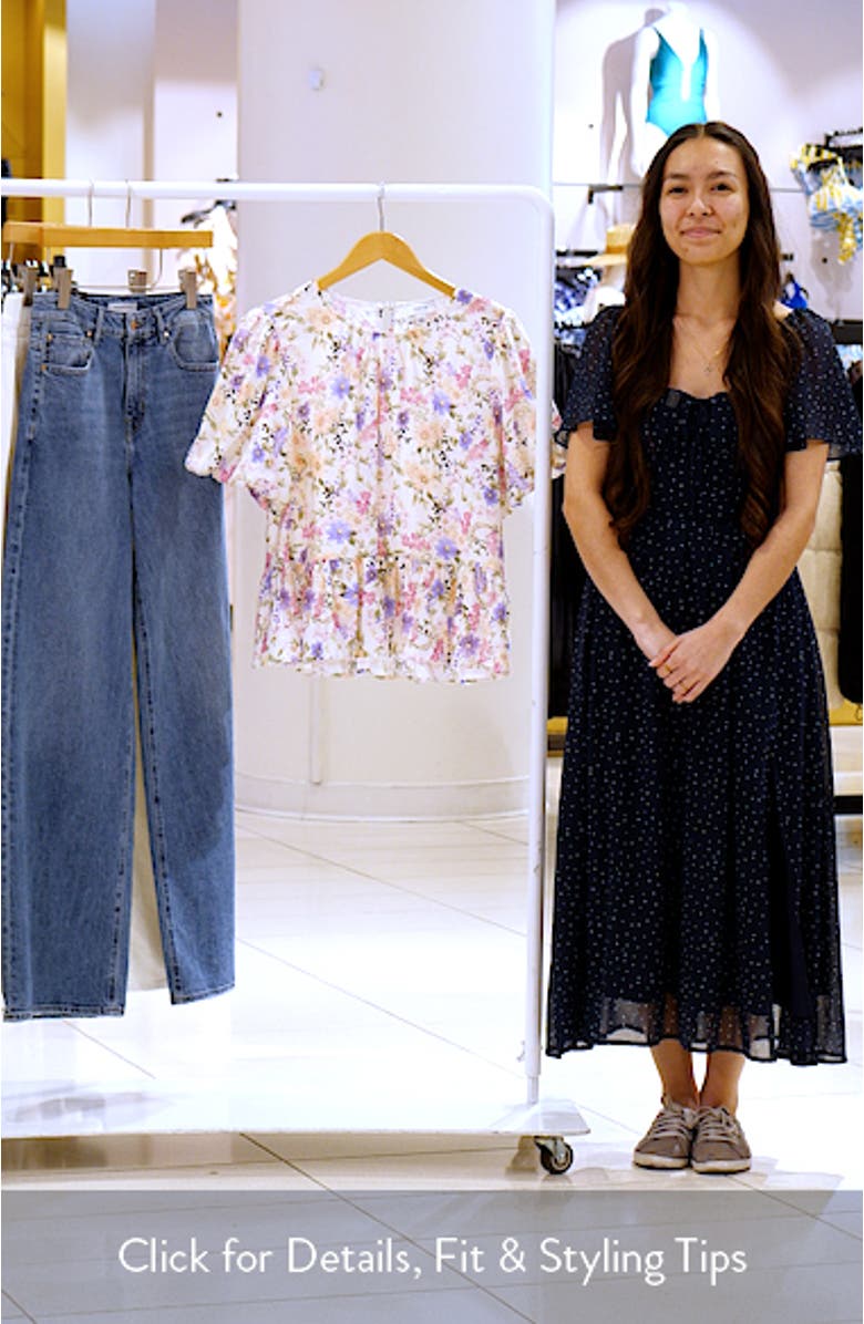 Floral Shirred Neck Top, sales video thumbnail