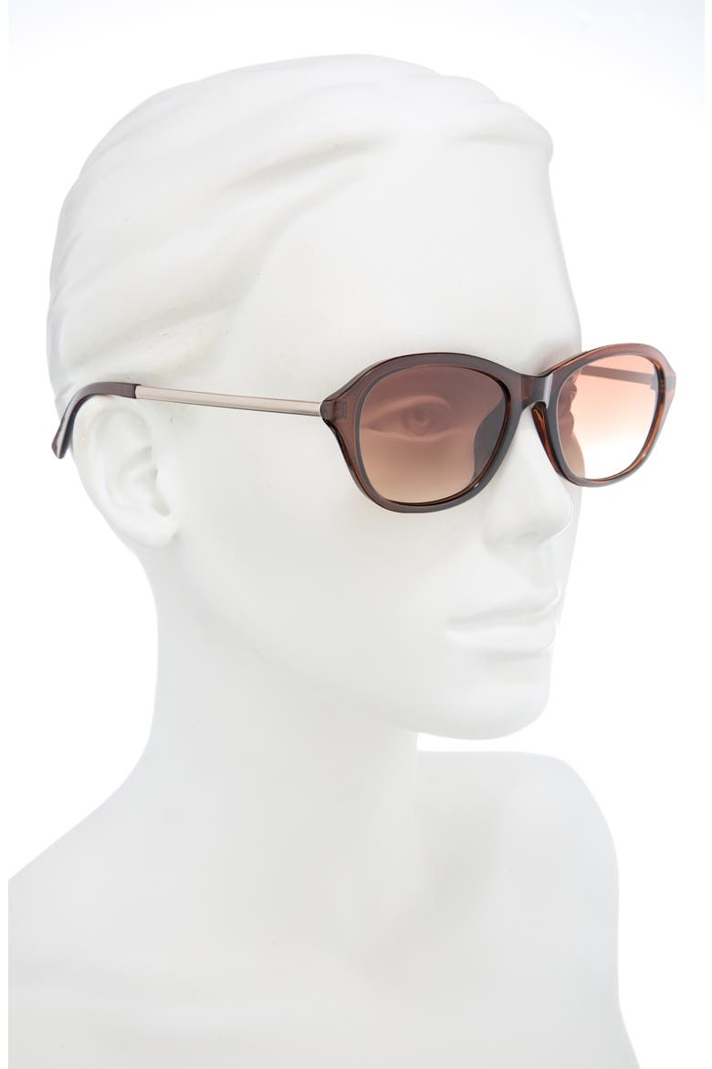55mm Gradient Oval Sunglasses, Alternate, color, BROWN