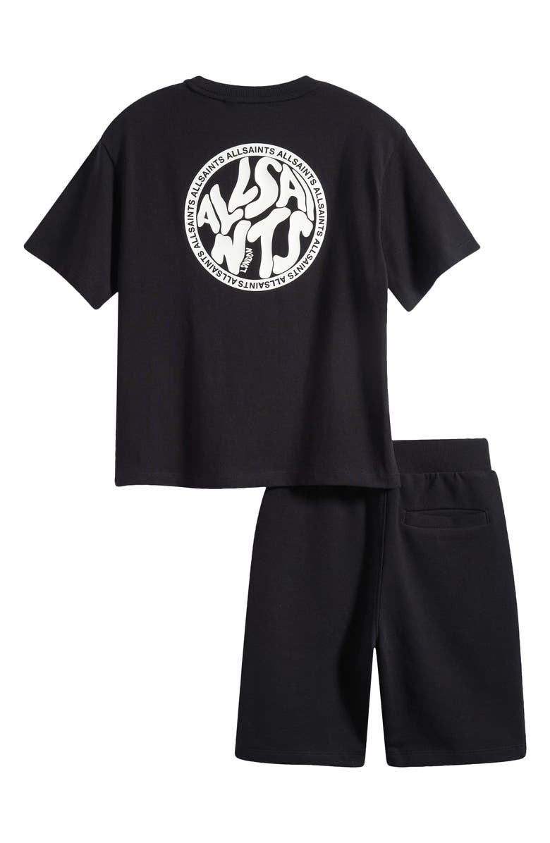 smALLSAINTS by ALLSAINTS Kids' Distortion Graphic T-Shirt & Shorts Set, Alternate, color, Black