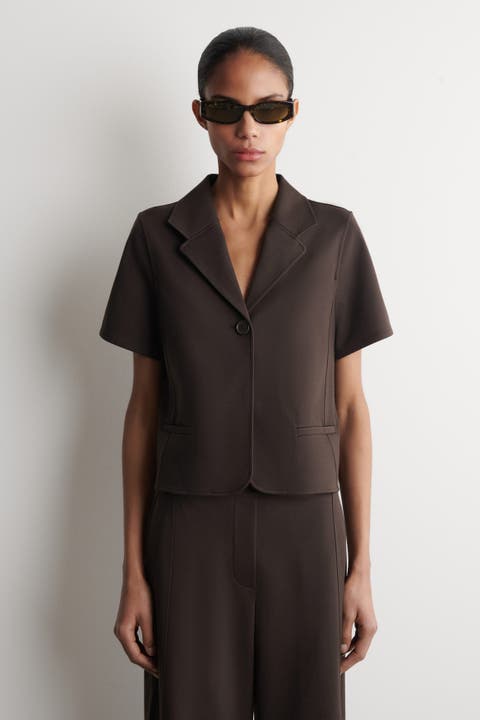 Twill-jersey Short-sleeved Blazer
