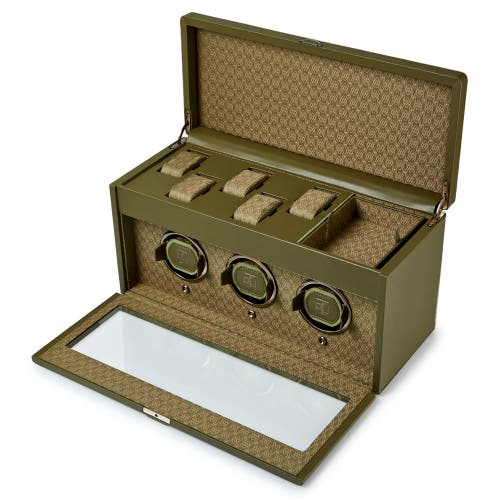 Wolf Earth Triple Watch Winder In Olive
