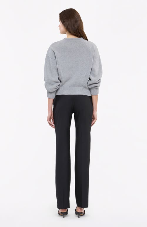Another Tomorrow Cashmere Knit Sweatshirt In Heather Grey