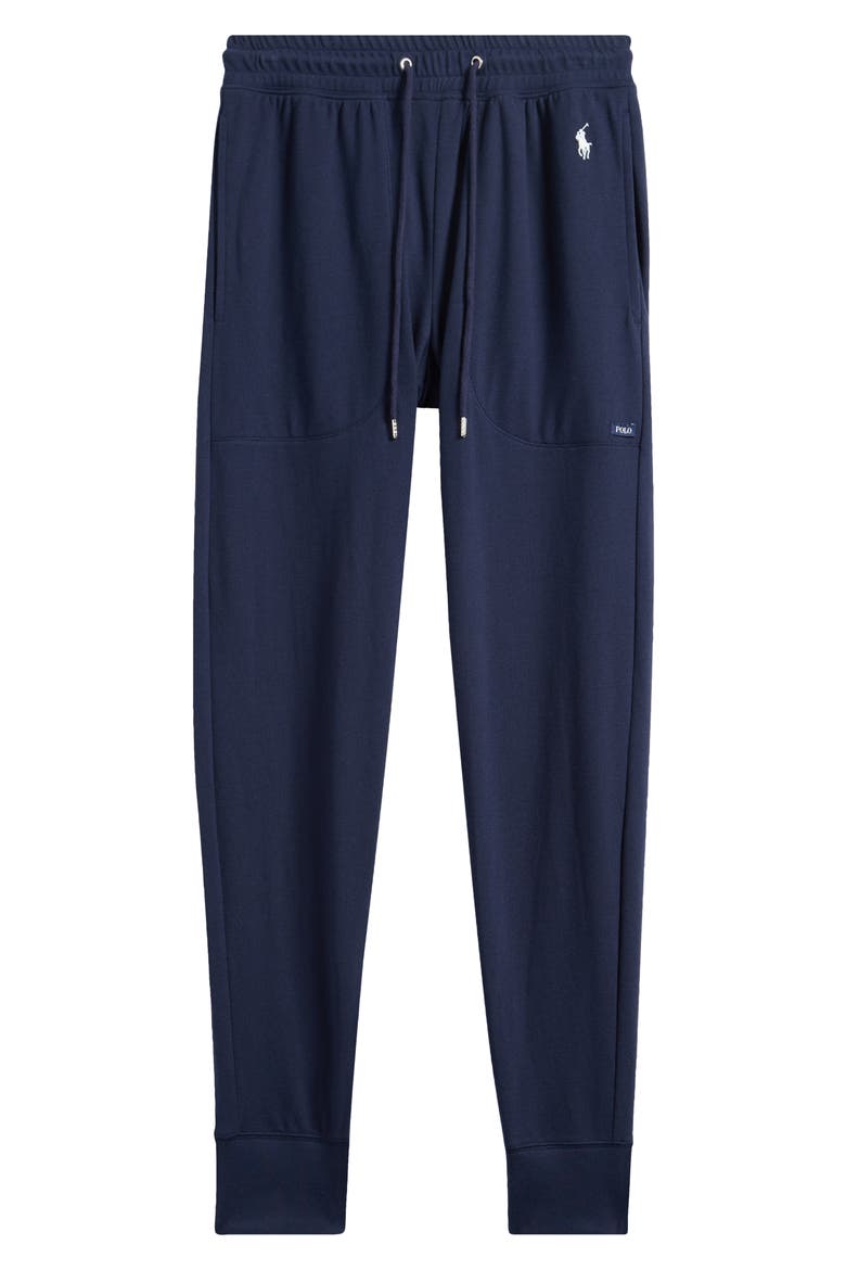 Featherweight Cotton Blend Pajama Joggers, Alternate, color, NAVY
