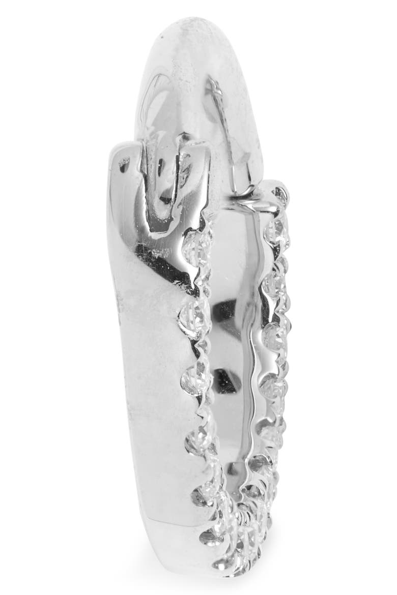 16-Gauge Diamond Front Eternity Clicker Earring, Alternate, color, WHITE GOLD/ DIAMOND