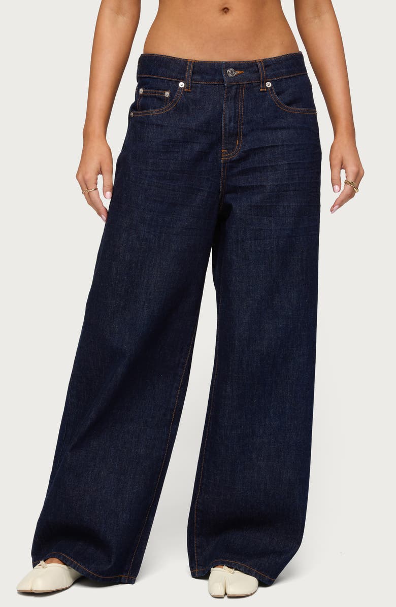 EDIKTED Juanita Low Rise Baggy Jeans, Main, color, 