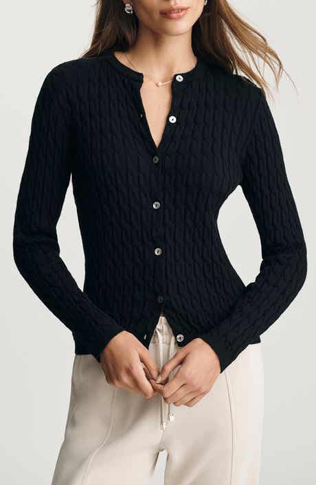 Cable Stitch Cotton & Cashmere Cardigan