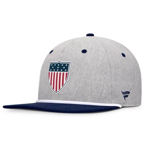 Men's Fanatics Heather Gray/Navy Team USA Eagle Snapback Hat