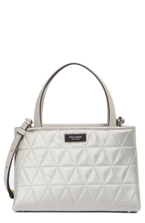 sam icon quilted satin satchel