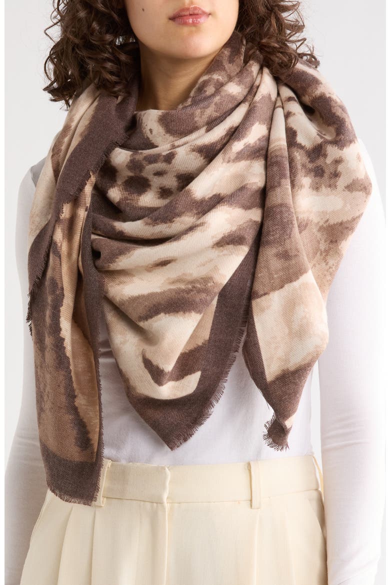 Animal Blur Scarf, Main, color, TAUPE