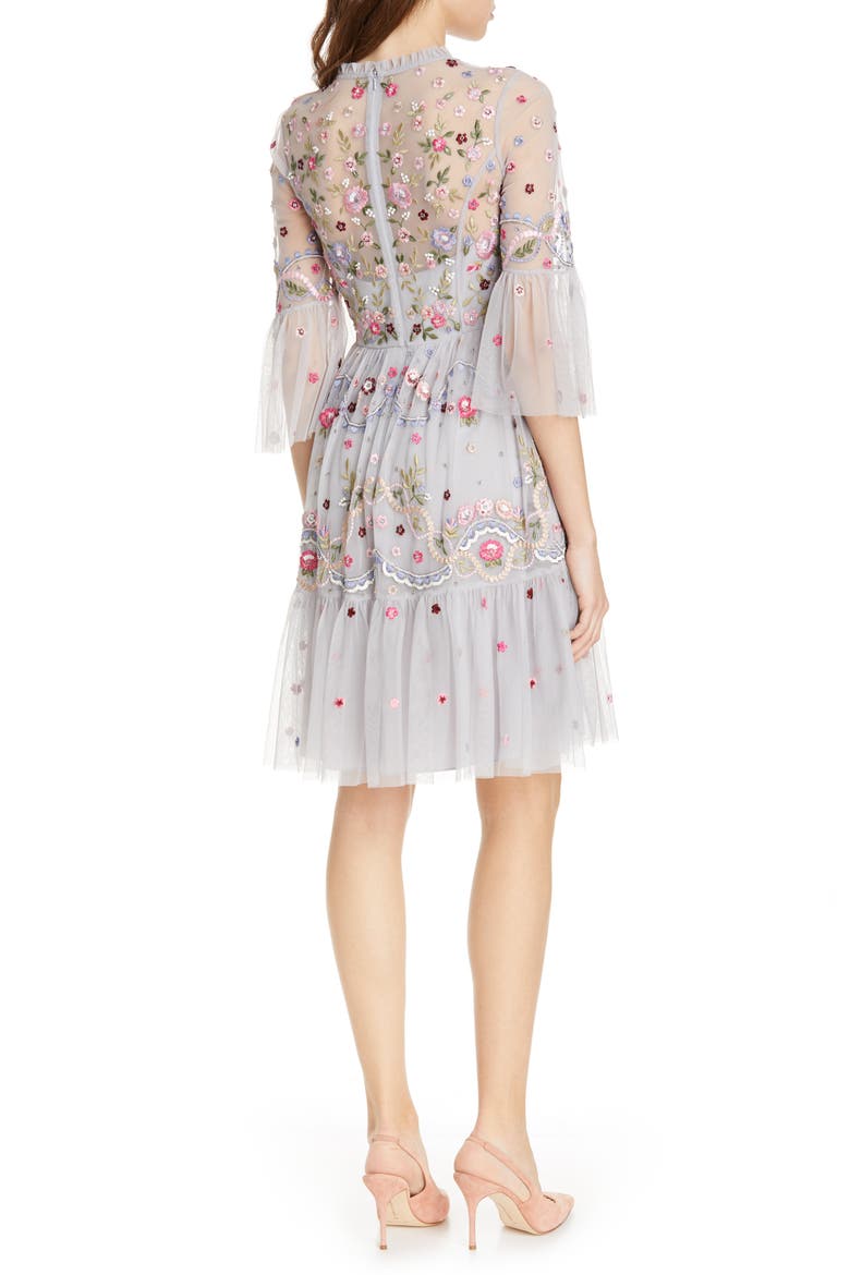 Dreamers Embroidered Tulle Dress, Alternate, color, DUSK BLUE