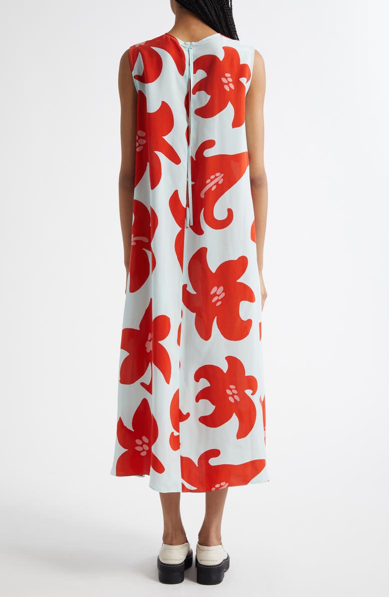 Marimekko Migot Villinarsissi Sleeveless Cupro Shift Dress, Alternate, color,