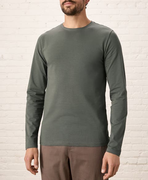 Organic Cotton Luxe Stretch Jersey Slim Long Sleeve Tee