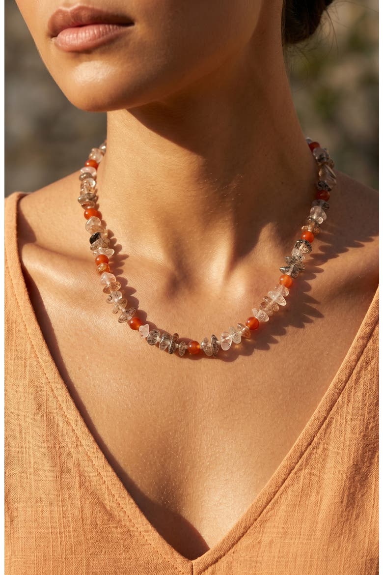 Autumn Bloom Necklace, Alternate, color, BROWN