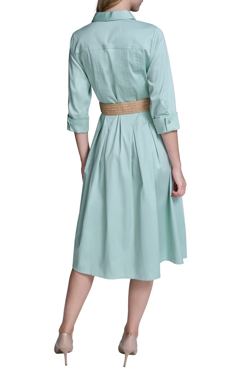 KARL LAGERFELD PARIS Belted Poplin Midi Shirtdress, Alternate, color,