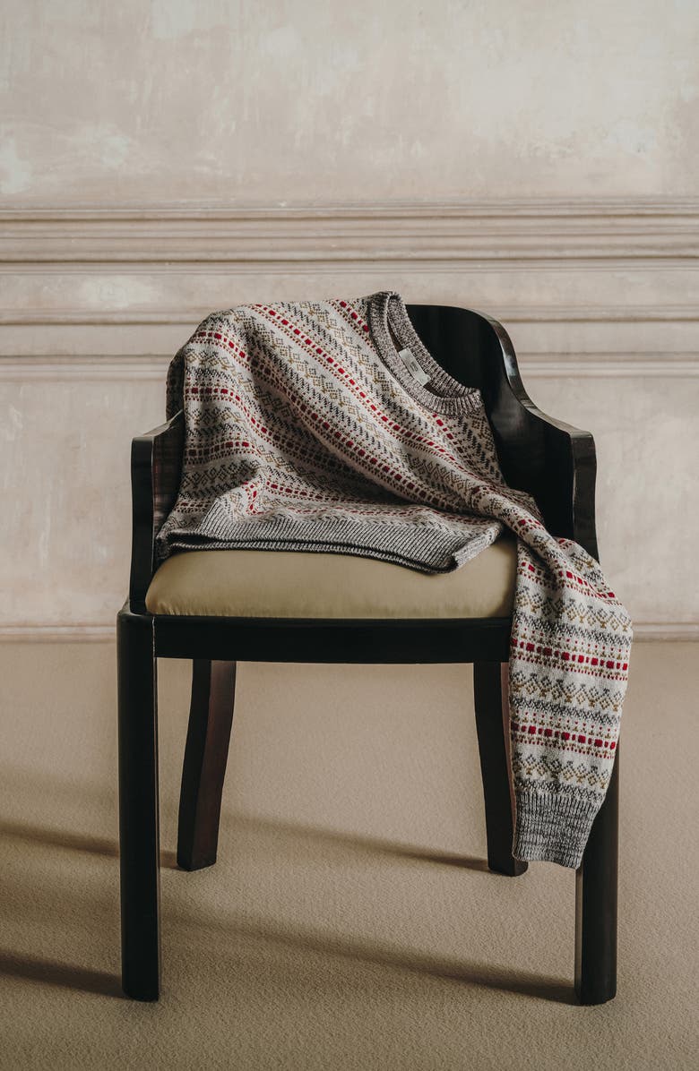 MANGO Geometric Jacquard Crewneck Sweater, Alternate, color, 