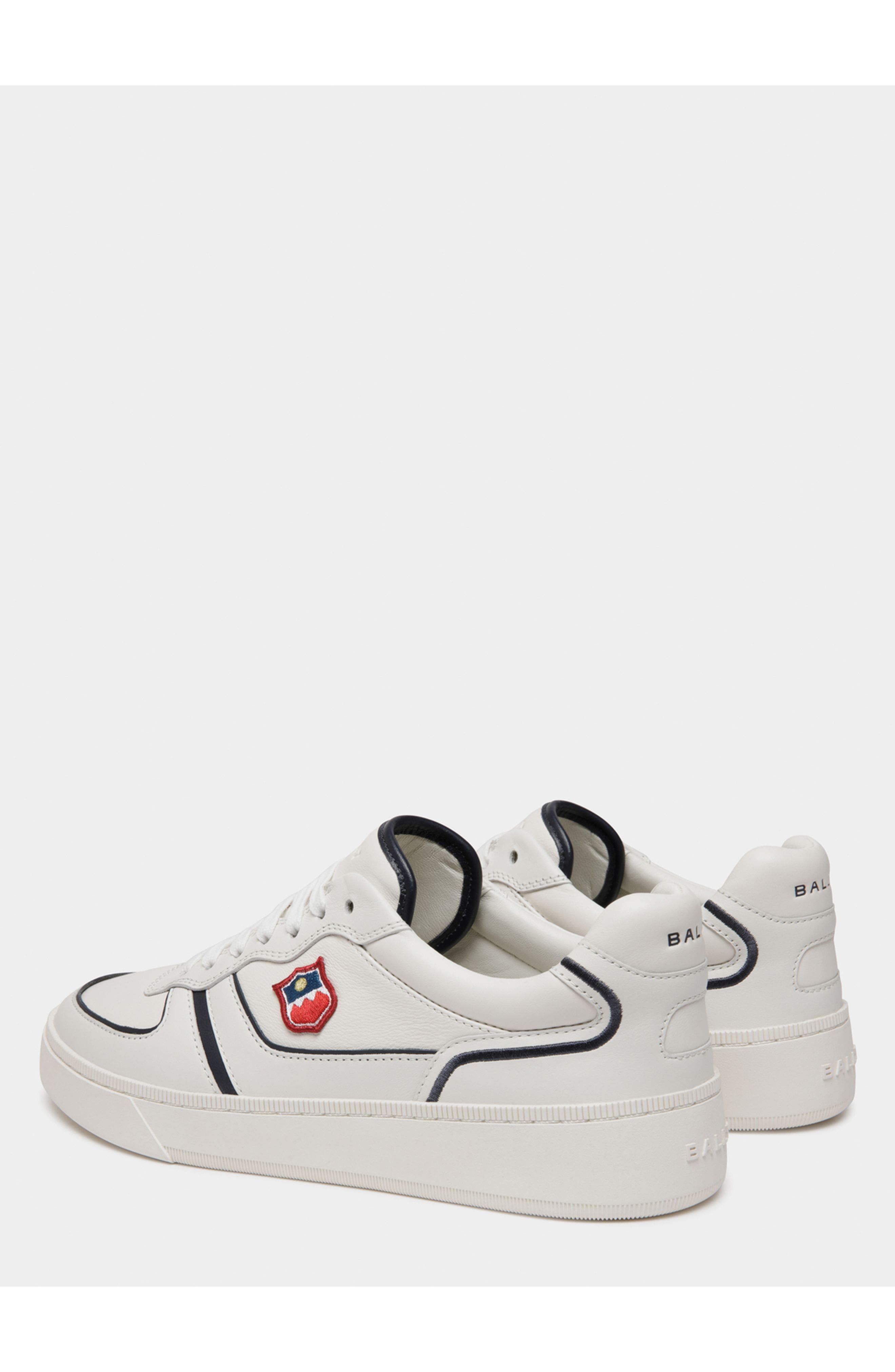 Bally Raise Sneaker in Plain Leather, Alternate, color, White