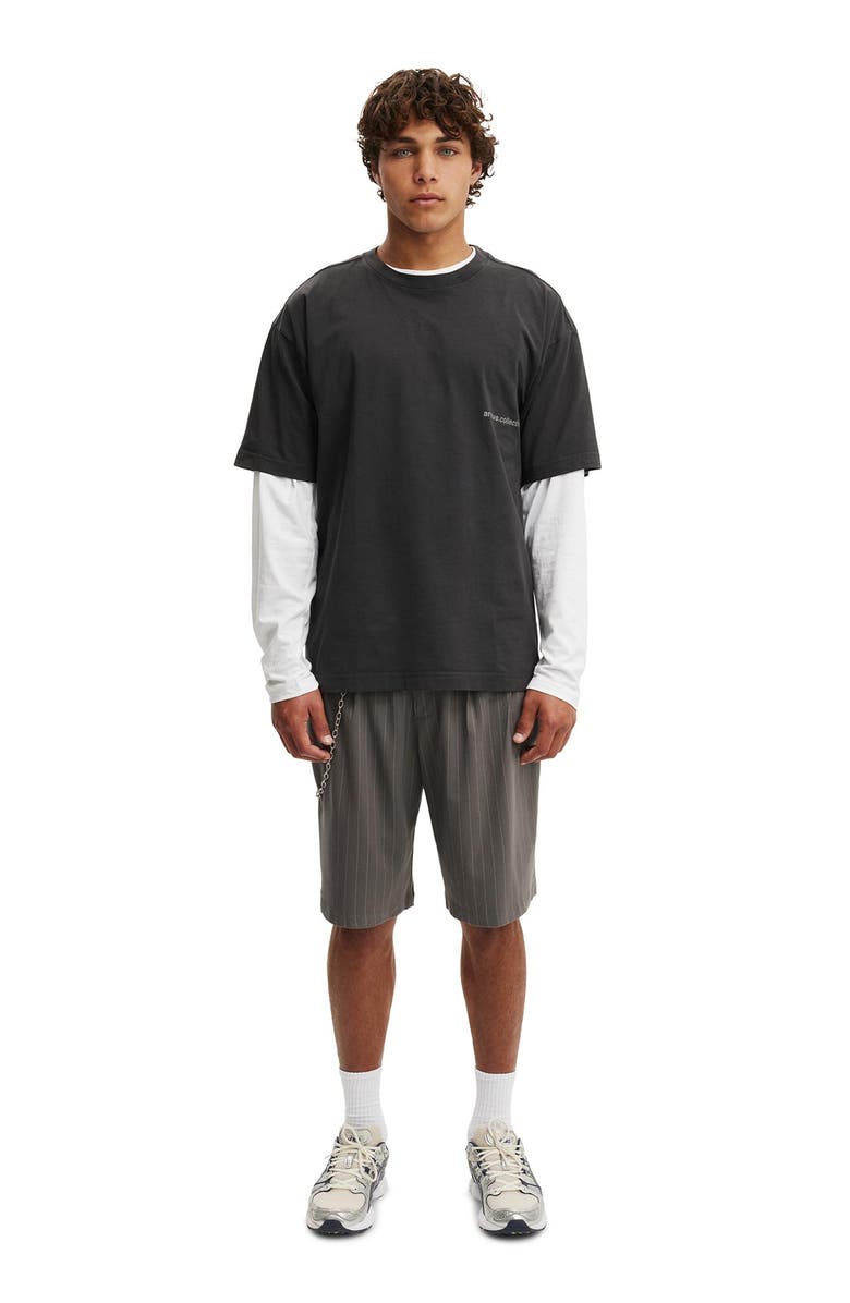 Cotton On Men's Box Fit Text T-Shirt, Alternate, color, Washed Black Archive