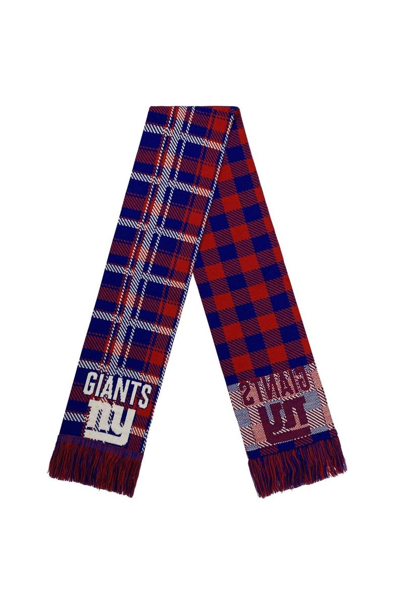 FOCO New York Giants Plaid Color Block Scarf, Main, color, 