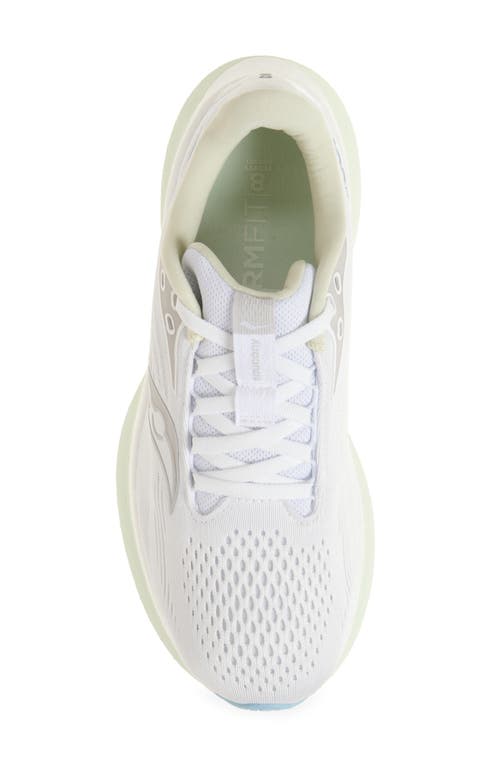 Saucony Ride 18 Running Shoe In White/lett