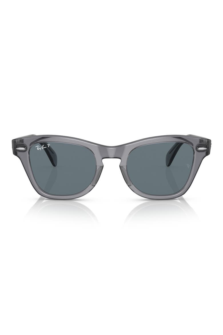 50mm Polarized Square Sunglasses, Main, color, TRANSPARENT GREY