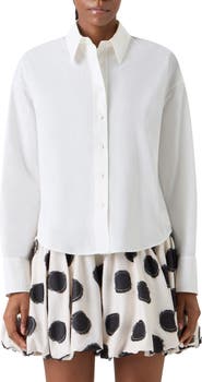 Akris punto Crop Cotton Poplin Button-Up Shirt