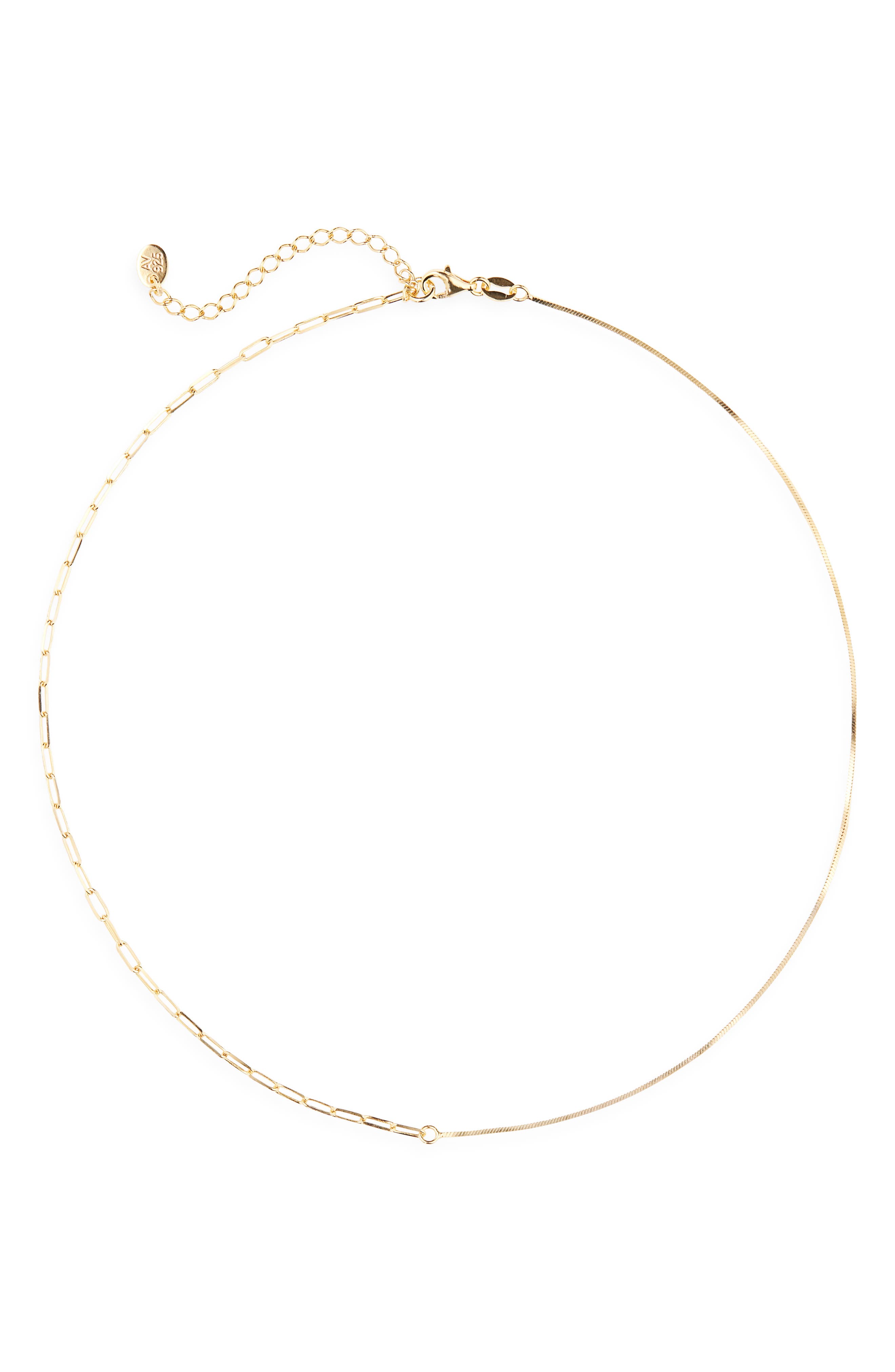 ARGENTO VIVO Paper Clip & Snake Chain Necklace