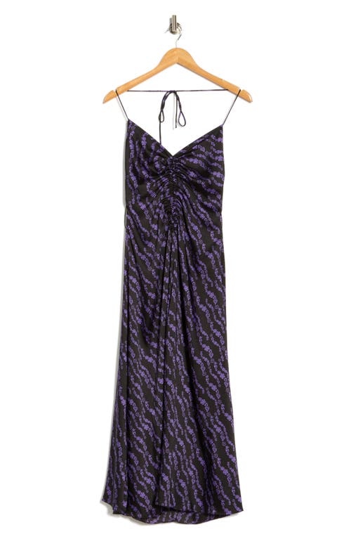 Sandro Thais Ruched Crossback A-line Midi Dress In Multi