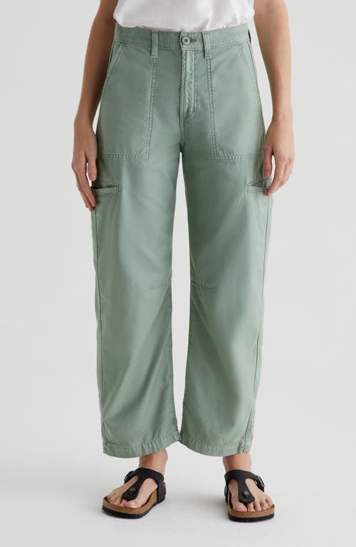 Ag Hazal Ankle Barrel Utility Twill Pants In Sulfur Matcha Latte