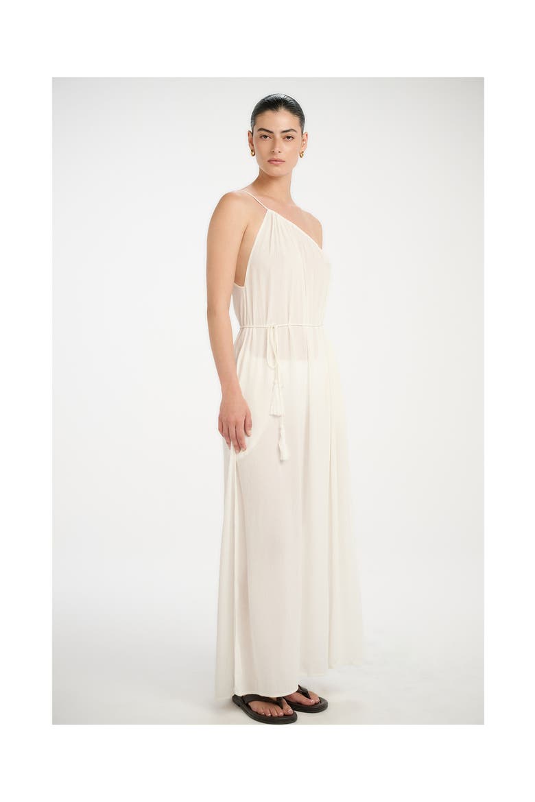 Resort One Shoulder Maxi Dress Cover-Up, Alternate, color, White