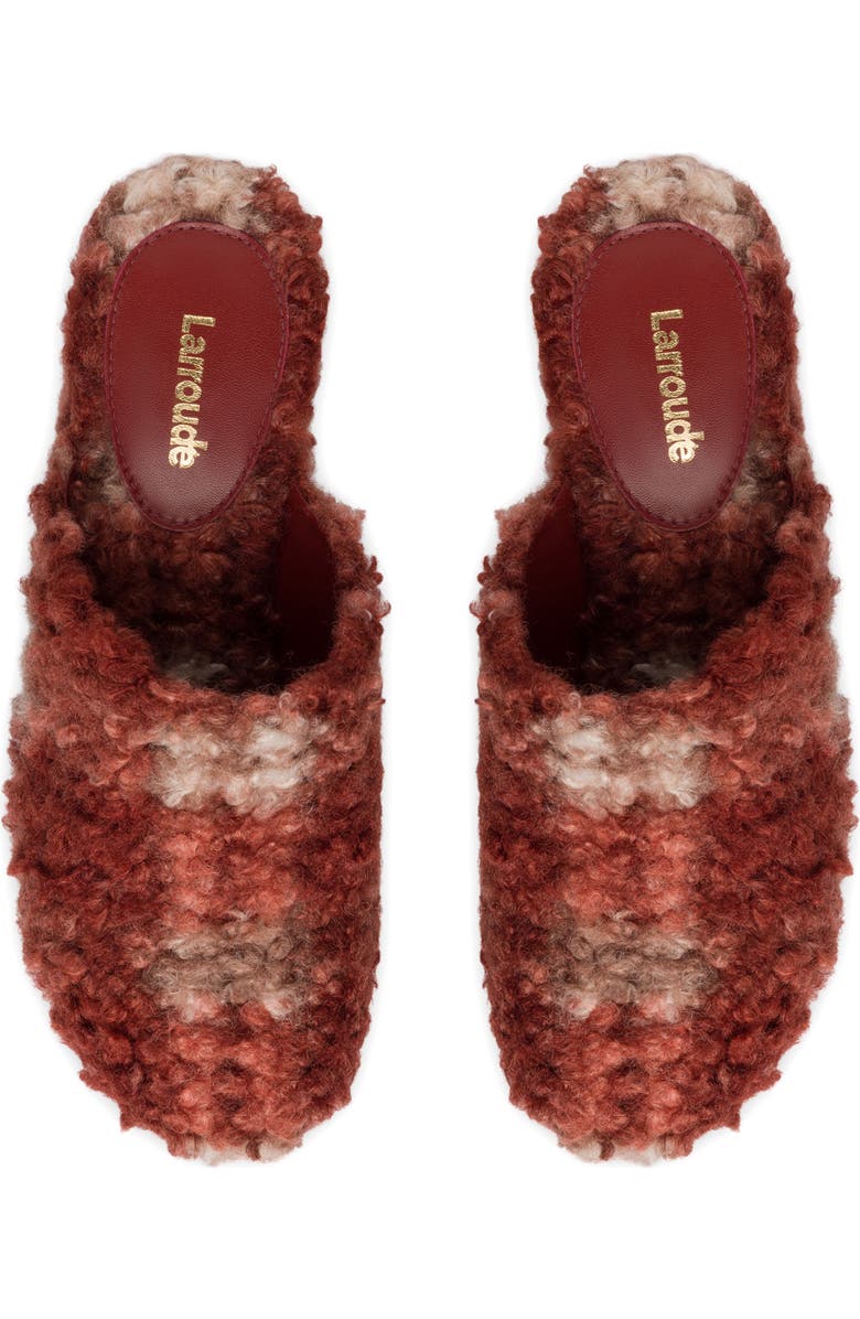 Larroudé Miso Plaid Faux Fur Platform Clog, Alternate, color,