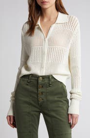 FRAME Open Stitch Shrunken Cardigan