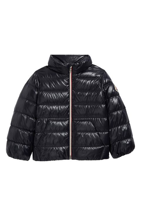 キッズアウター MONCLER FW25 'Borgan' down jacket (K29511A00011597YF 268) Moncler Kid's Bady Quilted Logo Jacket, Size 4-6 - Bergdorf