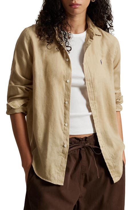 Classic Fit Linen Button-Up Shirt