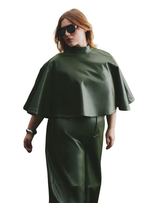 Faux Leather Cape Top (Plus)