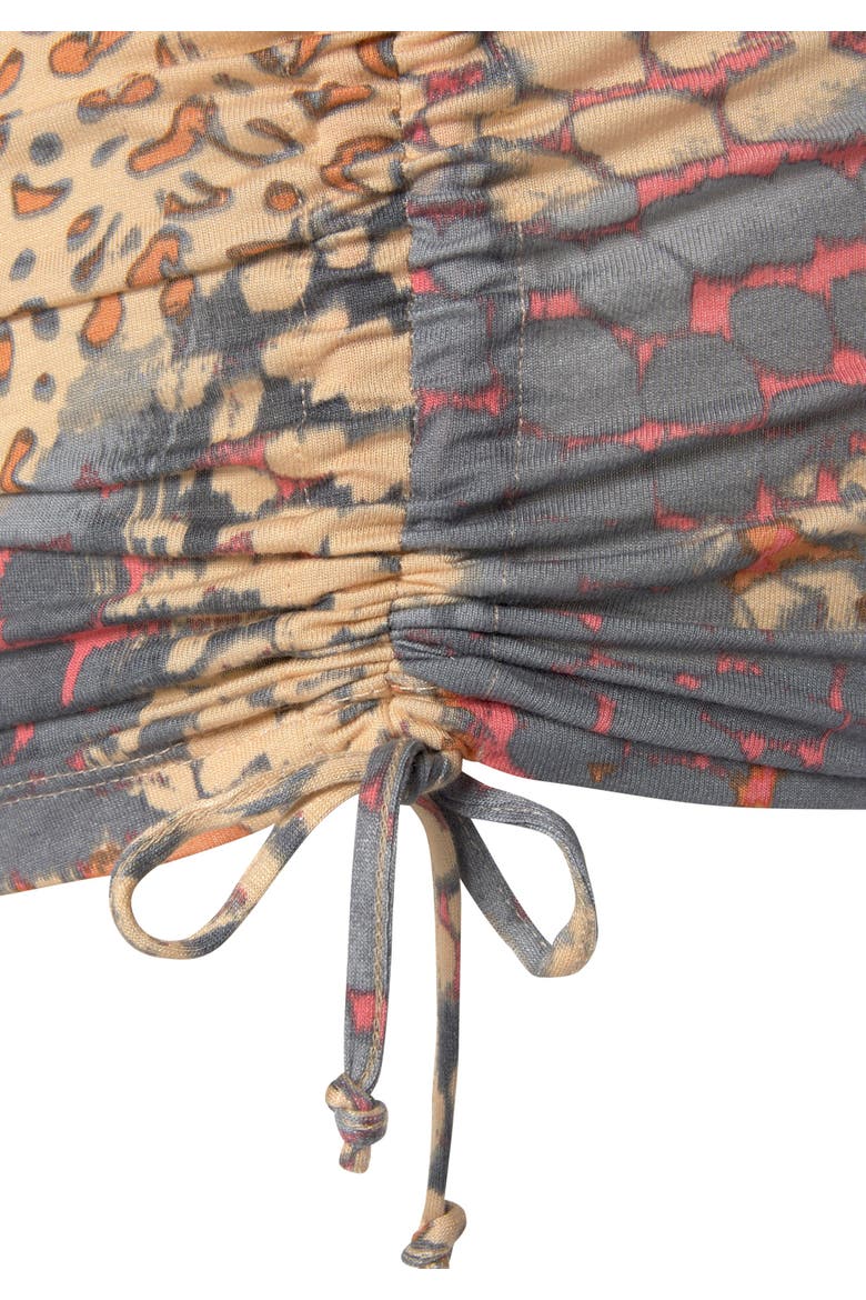 Ruched Drawstring Dress, Alternate, color, Orange Multi