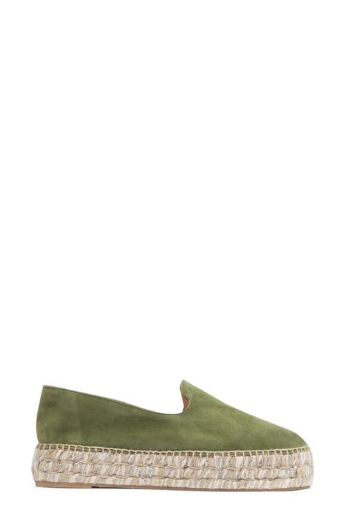 Shop Patricia Green Avery Platform Epsadrille Flat In Olive Suede