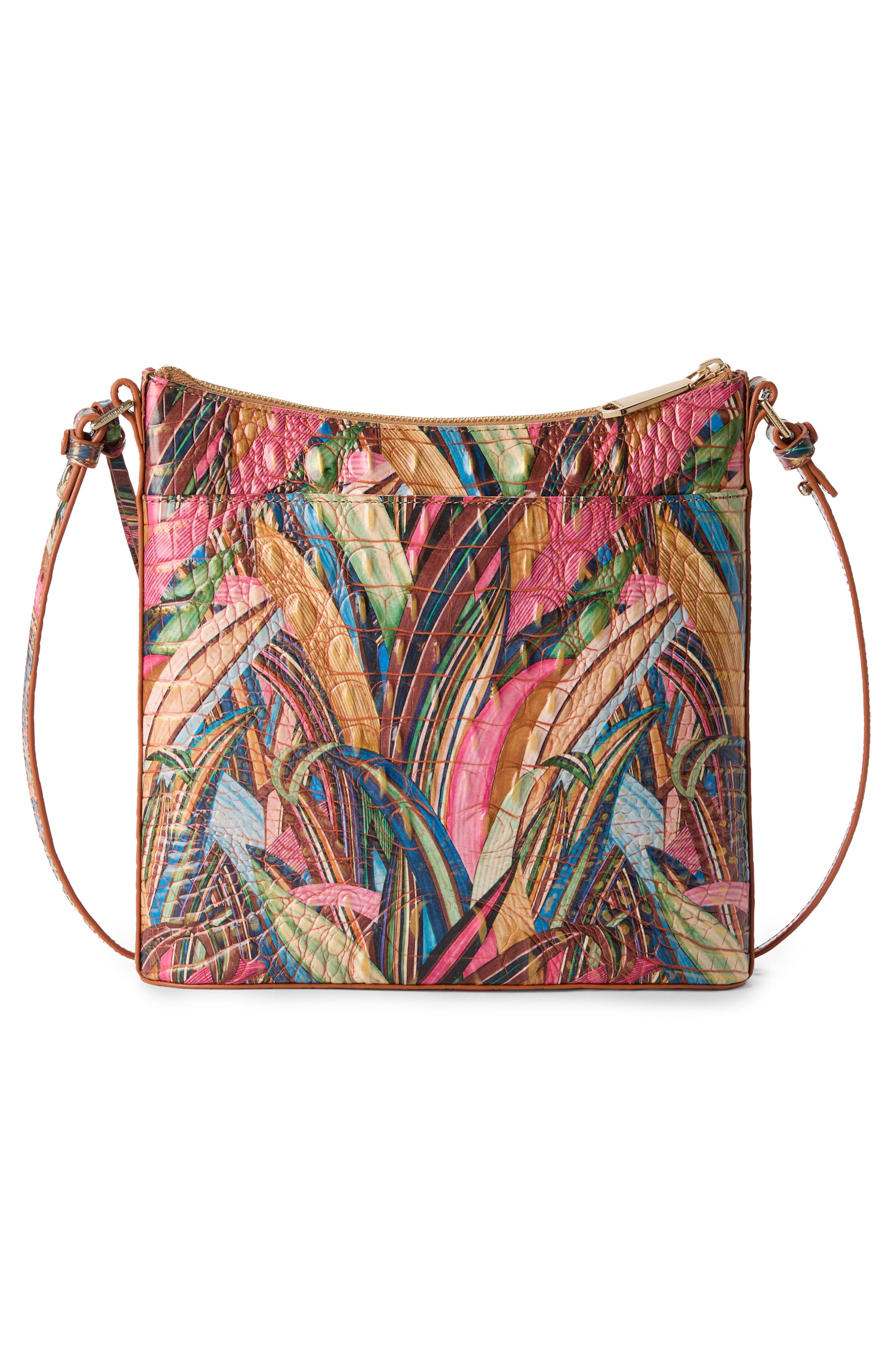 Katie Croc Embossed Leather Crossbody Bag, Alternate, color, SUNLEAF