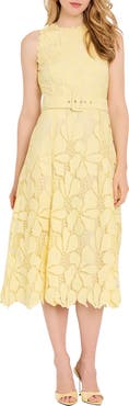 Tahari ASL Sleeveless Belted Fit & Flare Dress