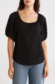 Catherine Malandrino Embroidered Peasant Top