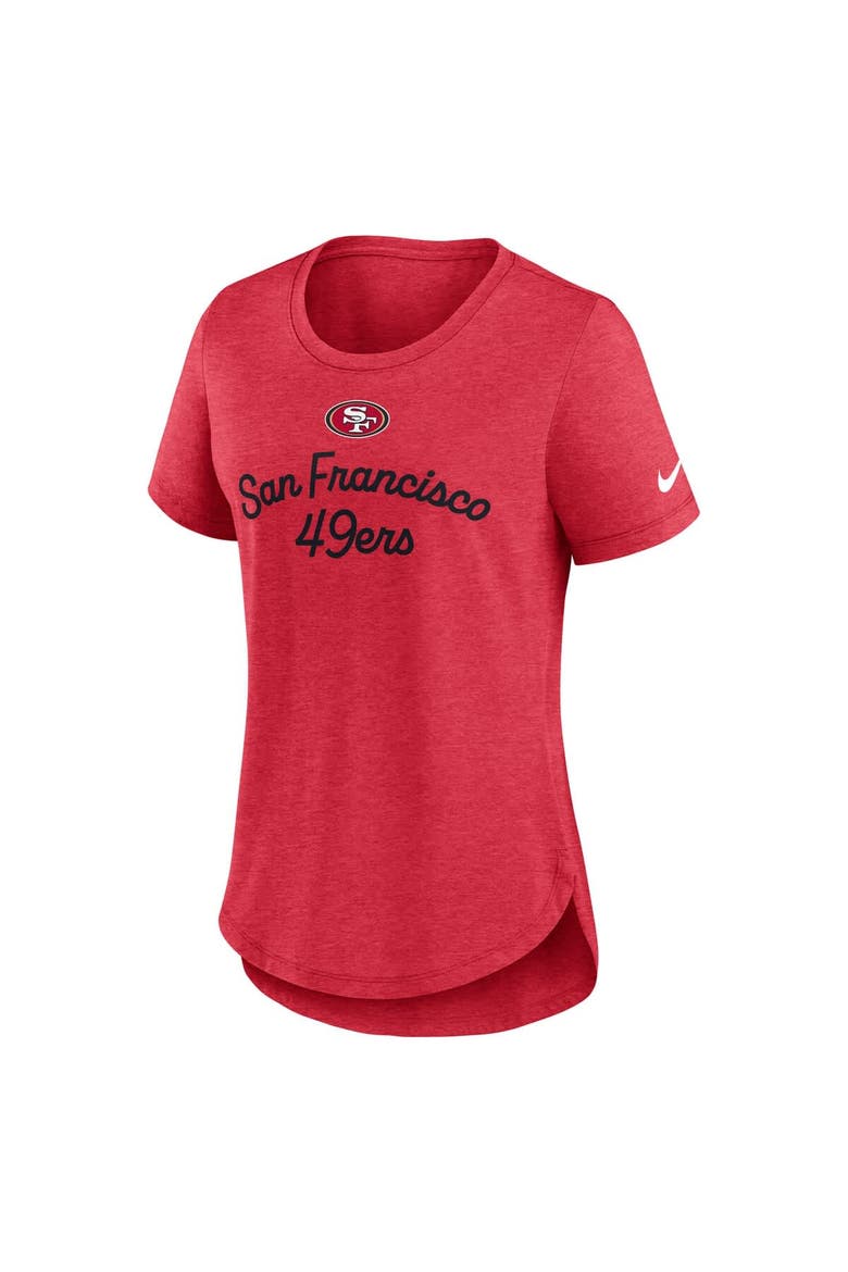 Women's Nike Scarlet San Francisco 49ers Script Tri-Blend T-Shirt, Alternate, color, Scarlet