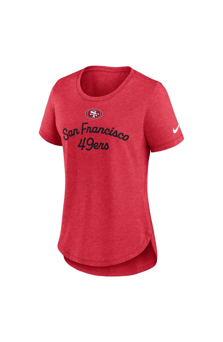 Nike Women's Nike Scarlet San Francisco 49ers Script Tri-Blend T-Shirt, Alternate, color, Scarlet