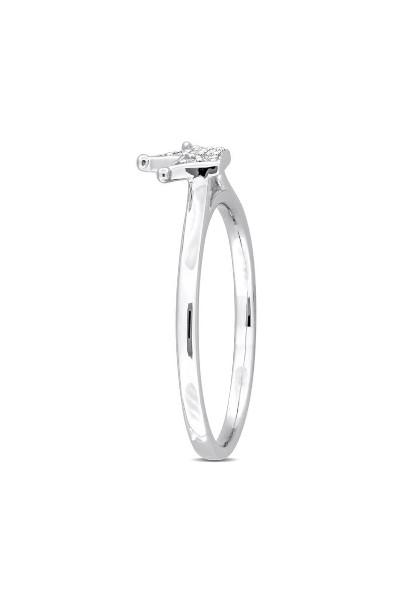 DELMAR Sterling Silver Lab Created White Sapphire Crown Ring, Alternate, color, 