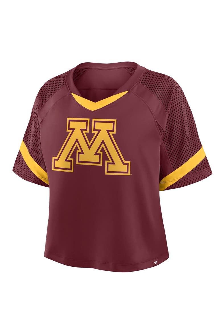 Women's Fanatics Maroon Minnesota Golden Gophers Oversized Raglan V-Neck Fashion Jersey, Alternate, color, Maroon