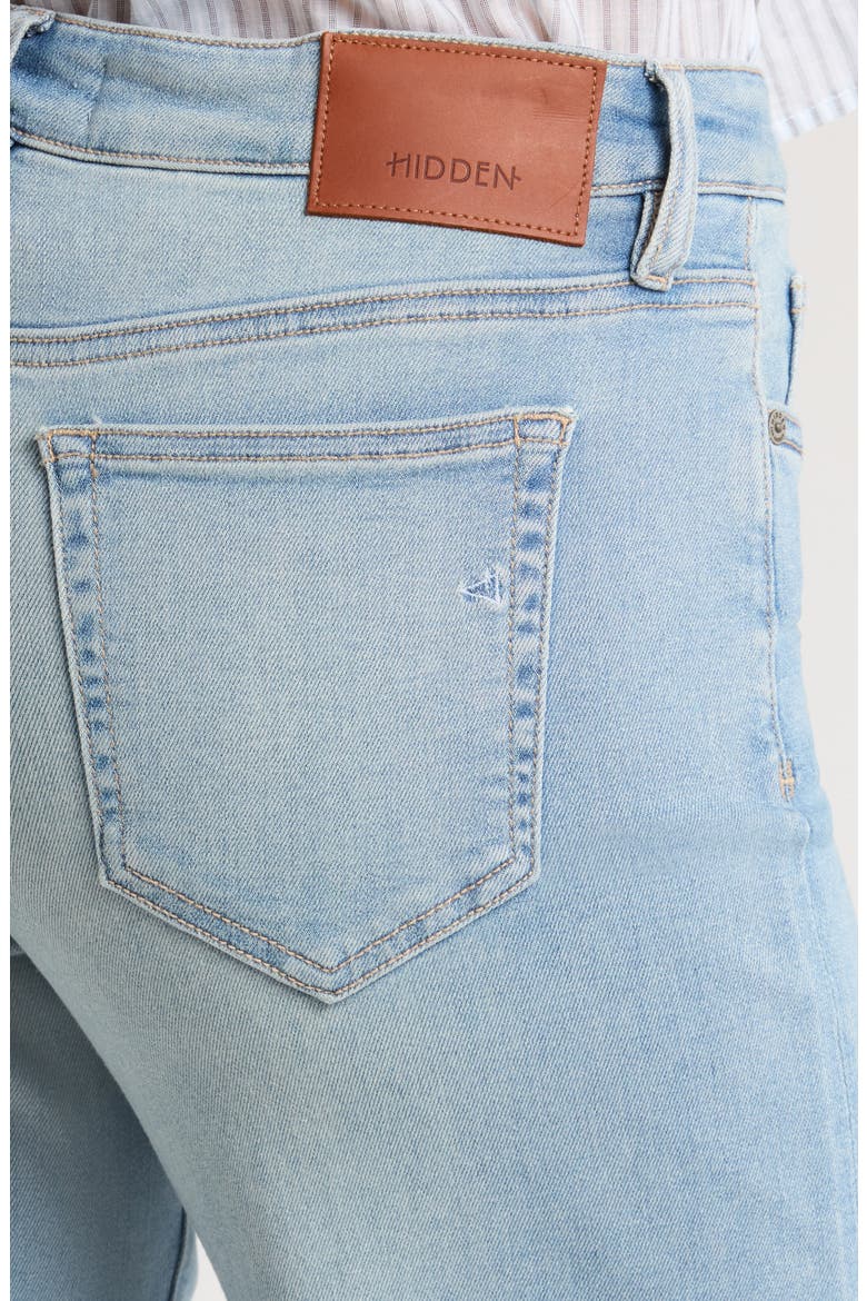 High Waist Raw Hem Wide Leg Dad Jeans, Alternate, color, LIGHT WASH